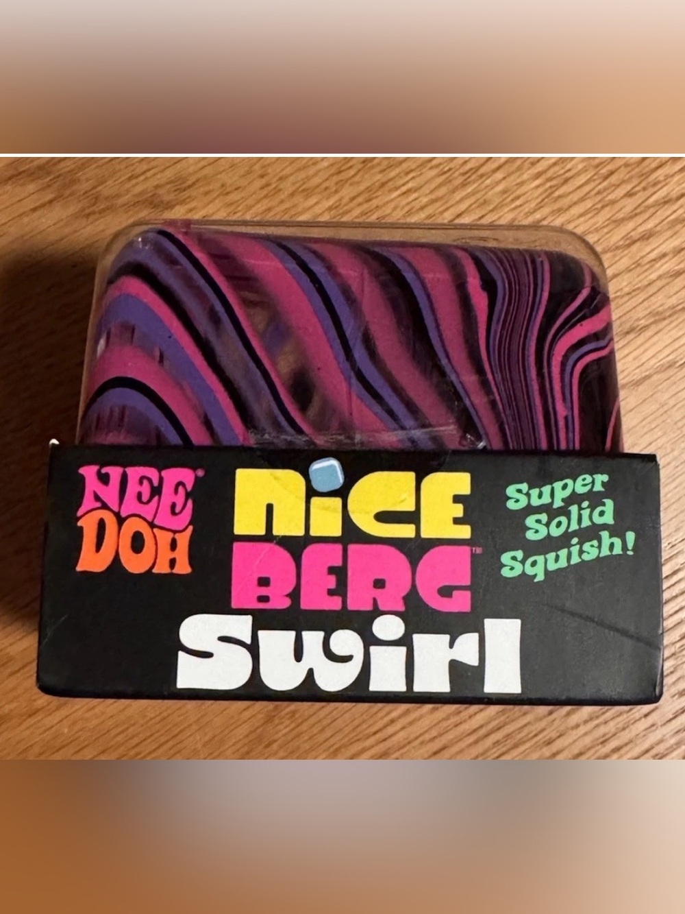 Authentic NeeDoh Nice Berg Swirl Schylling Purple Pink Black Squishy Sensory Toy